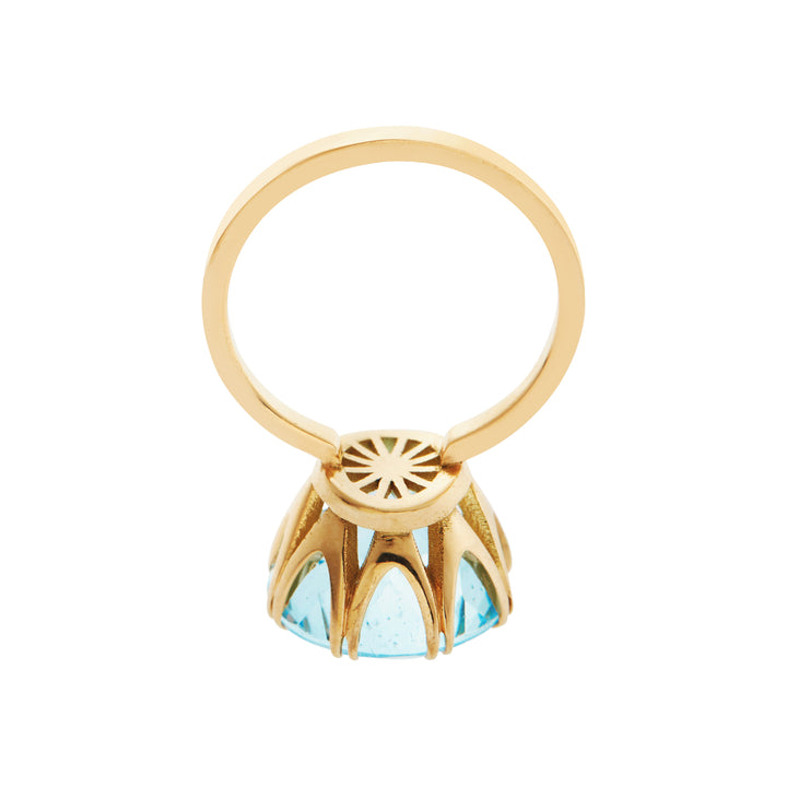 Solitaire Crown Ring Blue Topaz - Crown - Ileana Makri store