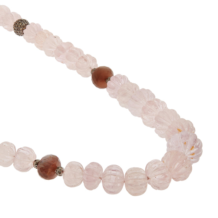 Pink Morganite Beaded Necklace (90cm) - Ileana Makri