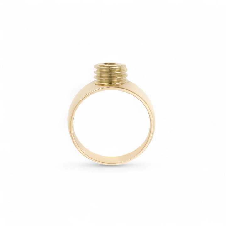 18k Gold Slot Head Screw Ring