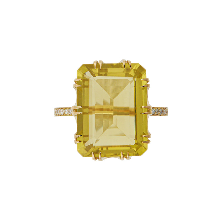Oblong Crown Solitaire Lemon Topaz - Crown - Ileana Makri store
