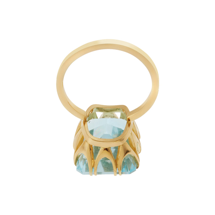 Oblong Crown Solitaire Blue Topaz - Crown - Ileana Makri store