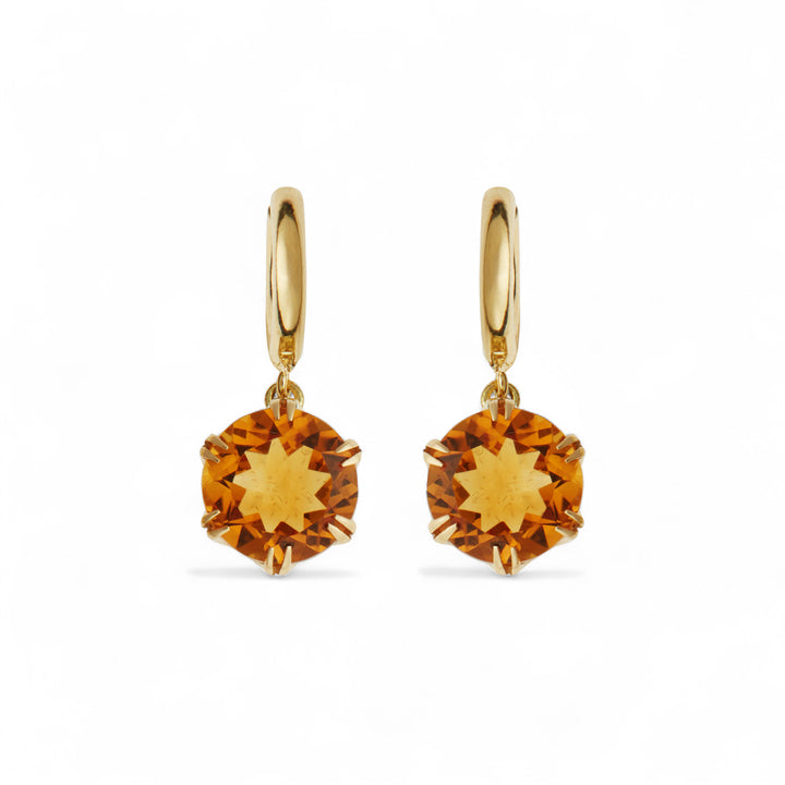 Crown Midi Hoops Citrine