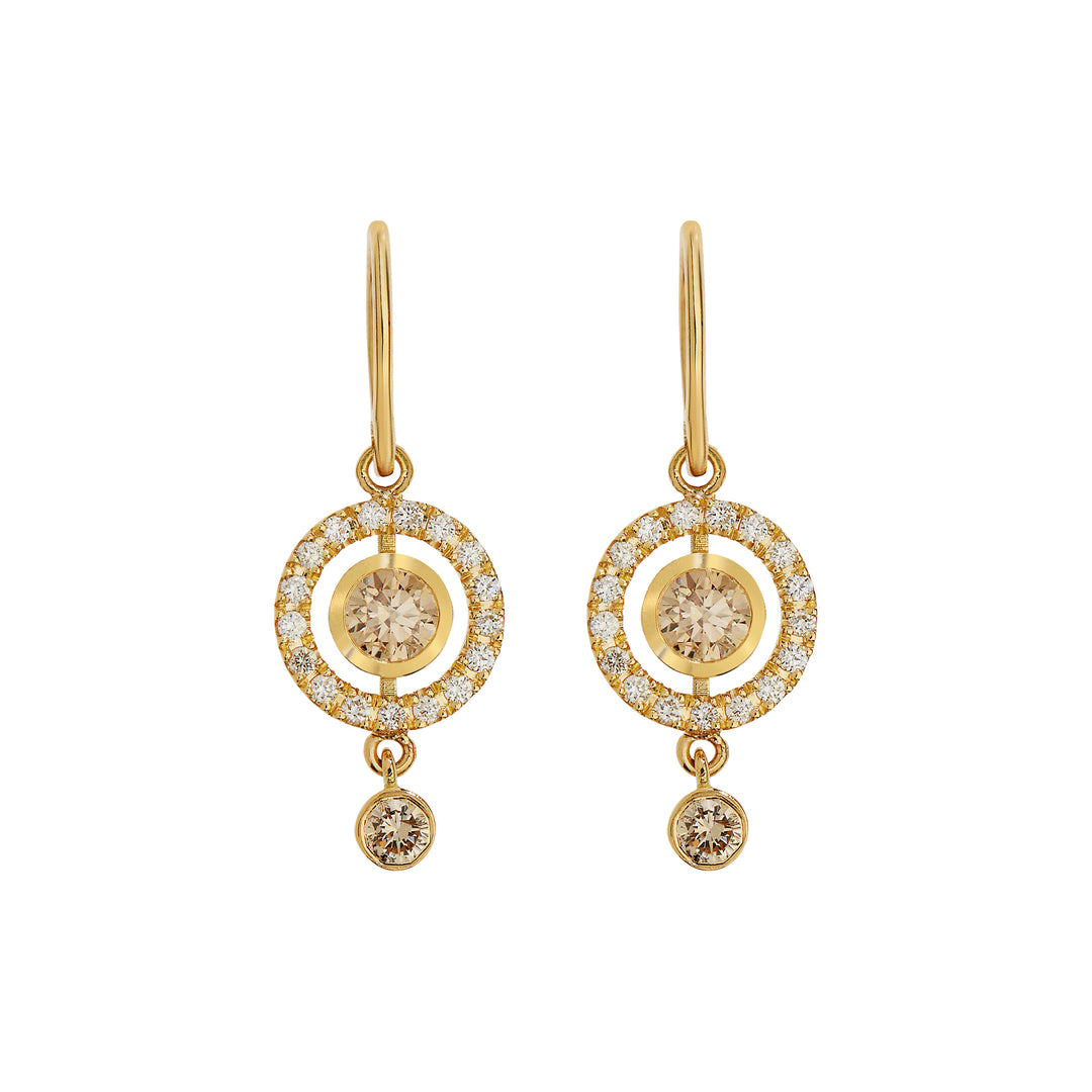 Diamond Orbit Drops, Earrings, Ileana Makri