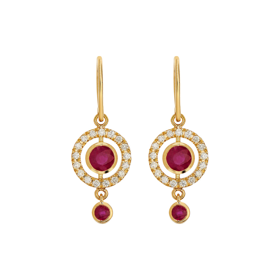 Ruby Orbit Drops, Earrings, Ileana Makri
