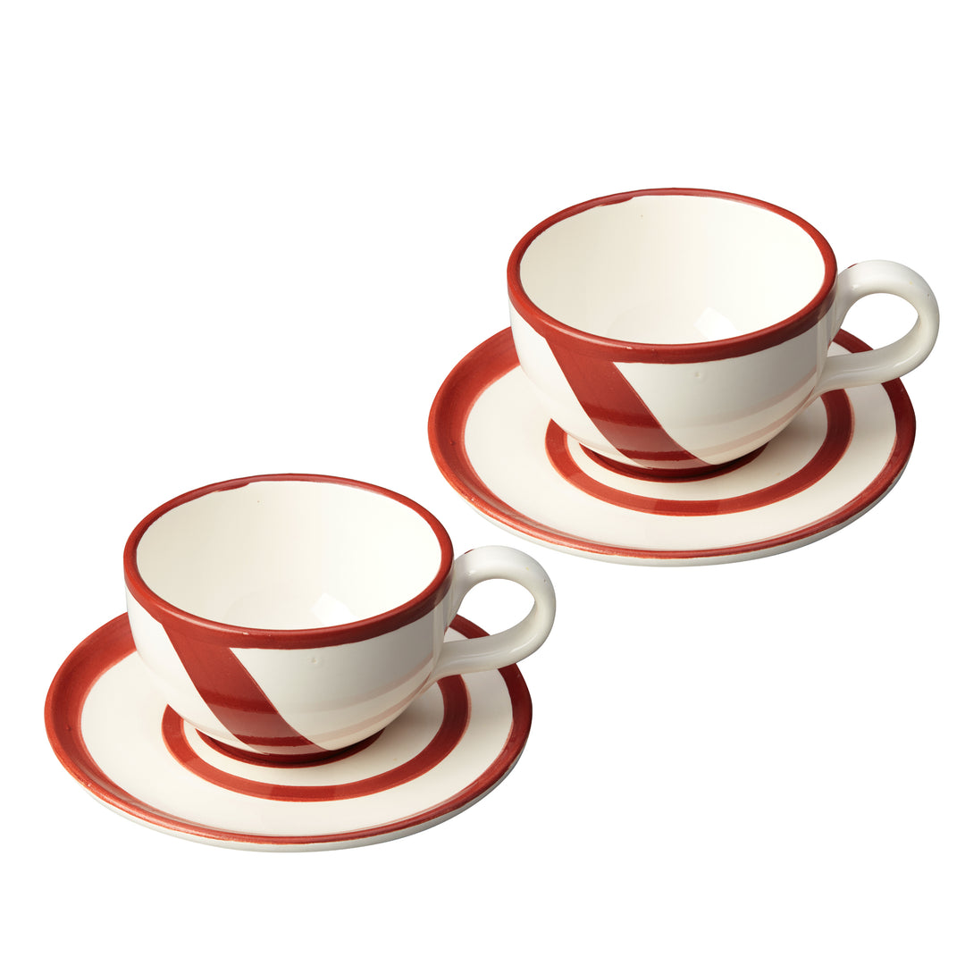 Red Wave Tea Cups (set of 2) - Arch - Ileana Makri store