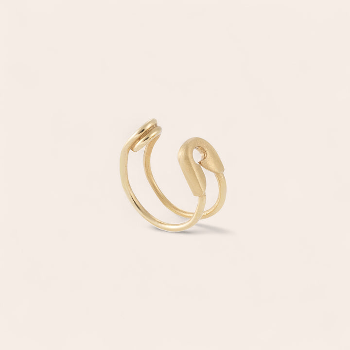 9k Gold Safety Pin Ear Cuff