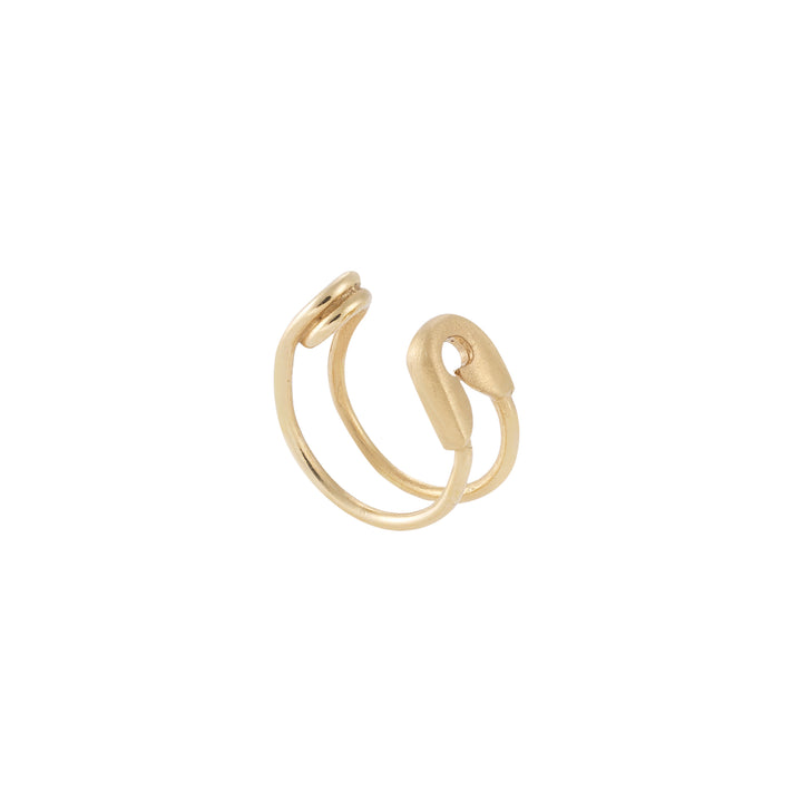 9k Gold Safety Pin Ear Cuff