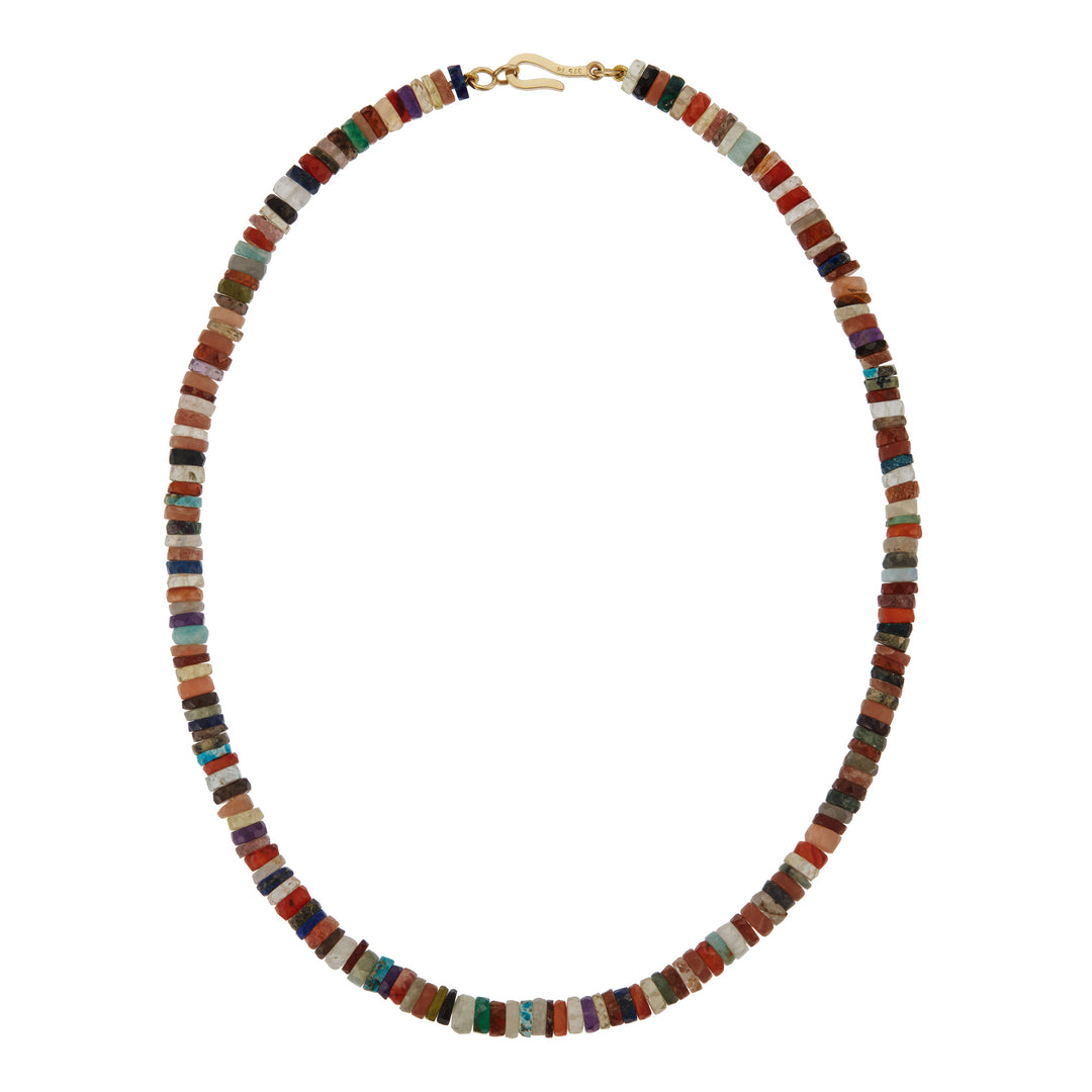 Multi Gemstone Beaded Necklace (45cm) - Ileana Makri