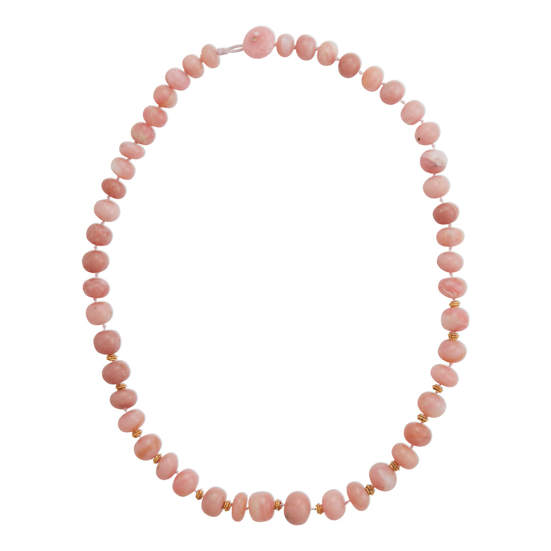Pink Opal Beaded Necklace 220 (40cm), Bead Necklaces, Ileana Makri