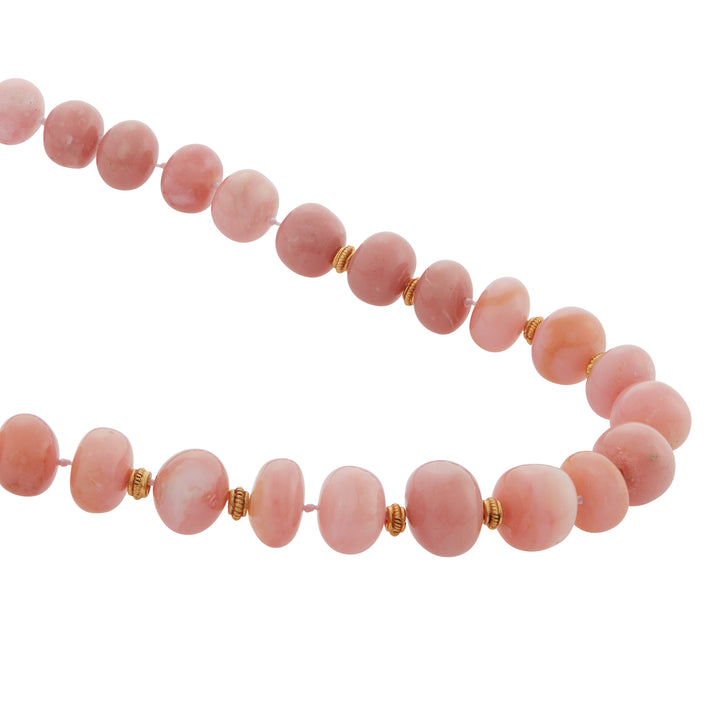 Pink Opal Beaded Necklace 220 (40cm), Bead Necklaces, Ileana Makri