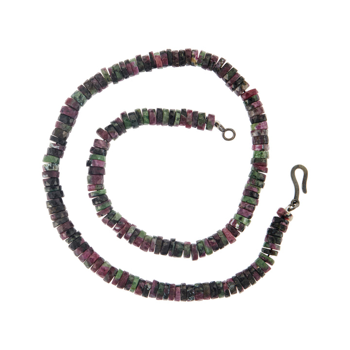Ruby Zoisite Beaded Necklace (45cm) - Ileana Makri