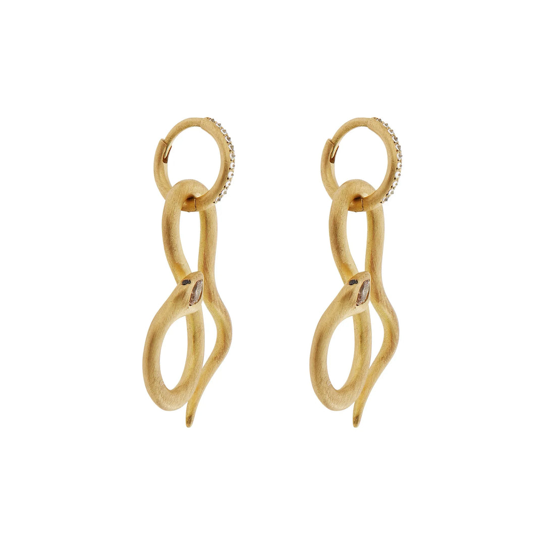 Jungle Snake Hoop Earrings, Earrings, Ileana Makri, Earrings