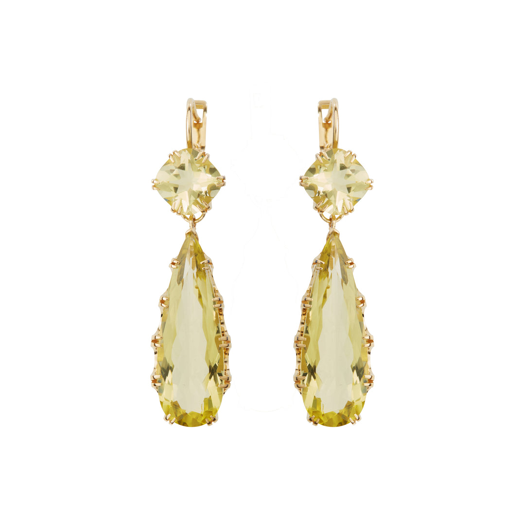 Double Crown Drops Lemon Topaz, Earrings, Ileana Makri