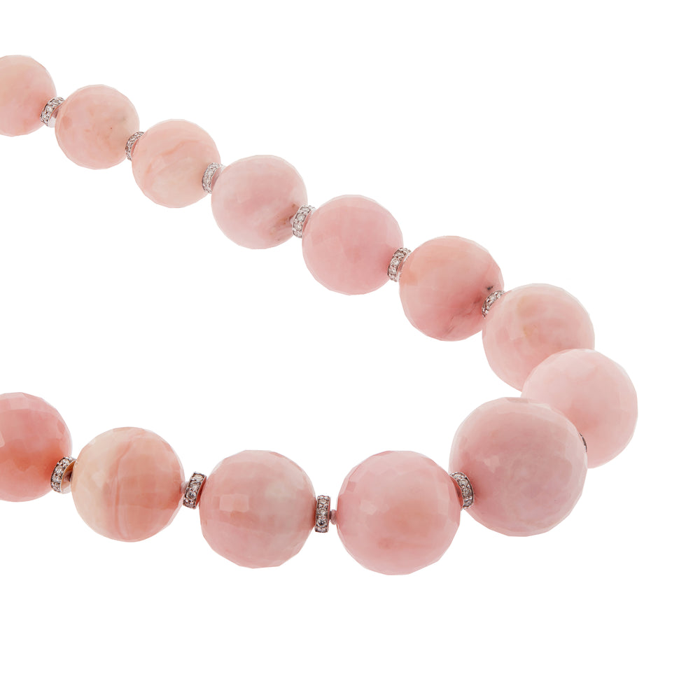 Pink Opal Beaded Necklace (50cm) - Ileana Makri