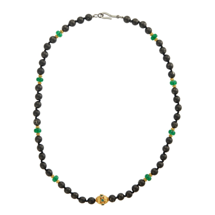 Black Shungite Beaded Necklace - Mens - Ileana Makri store