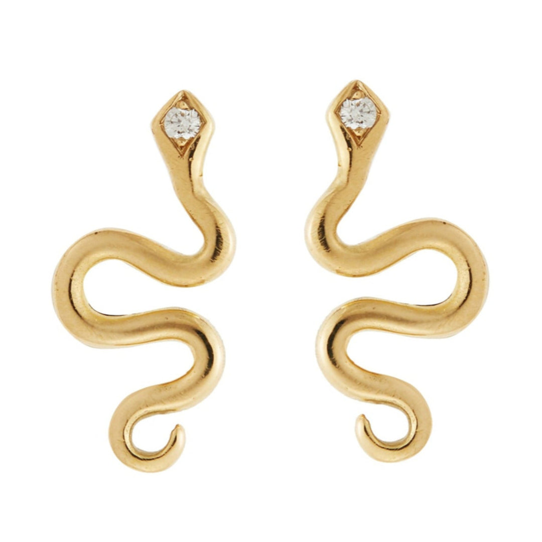 Little Gold Snake Stud D - SNAKES - Ileana Makri store