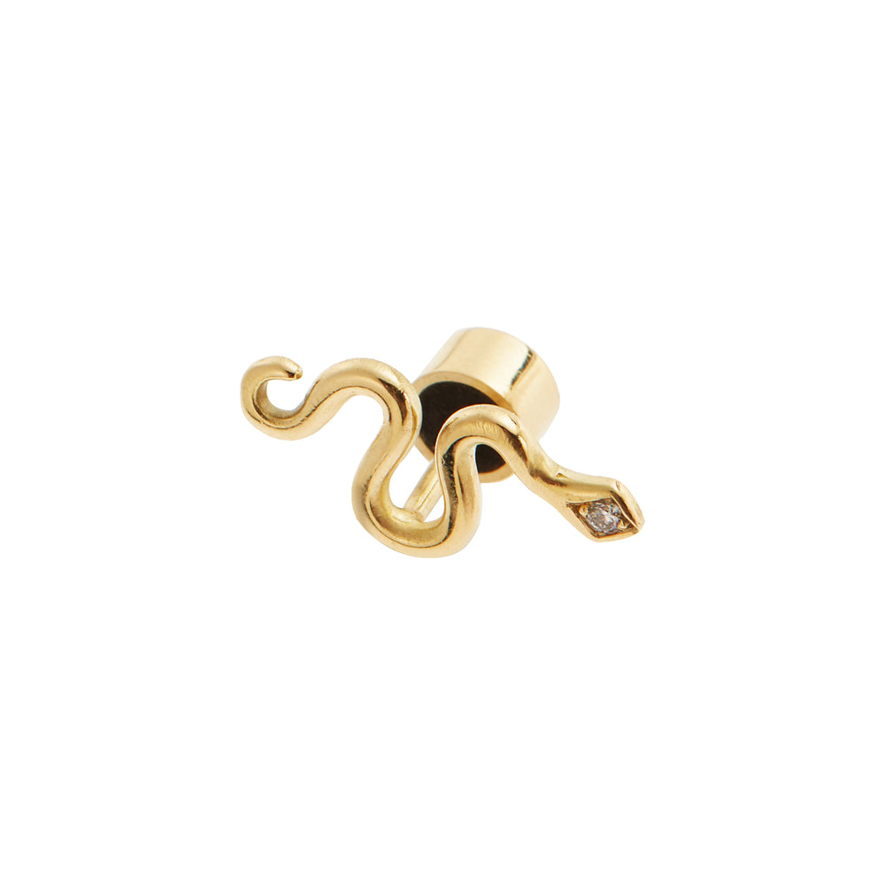 Little Gold Snake Stud D - SNAKES - Ileana Makri store