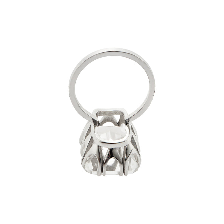 Oblong Crown Solitaire White Topaz, Rings, Ileana Makri