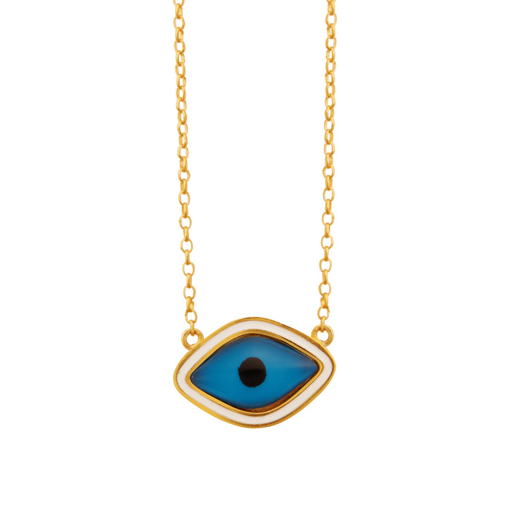 White Oval Eye Necklace