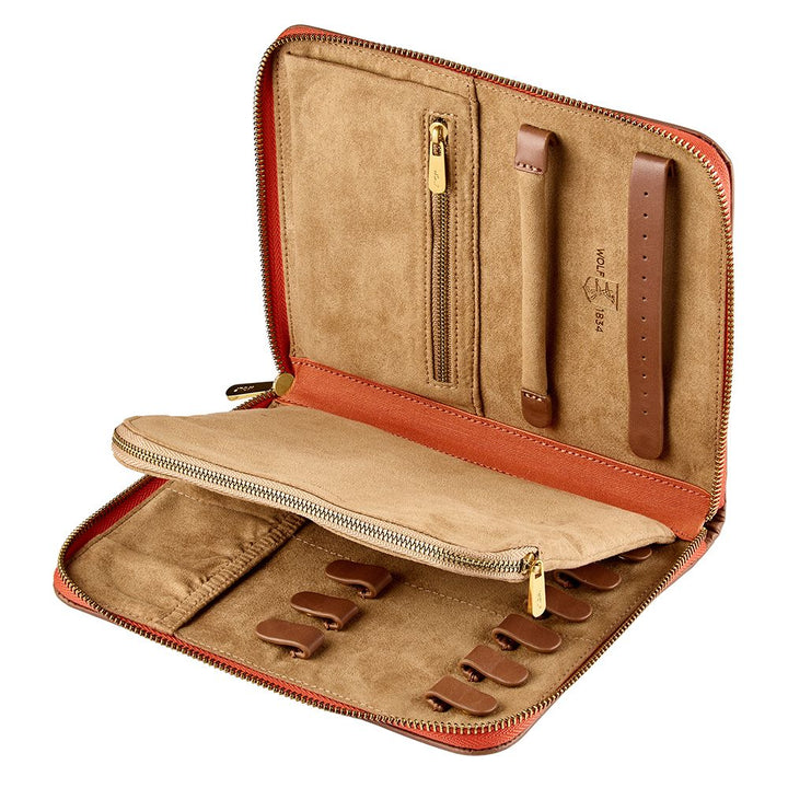 Ida Travel Zip Portfolio Orange, Jewelry Case, Ileana Makri