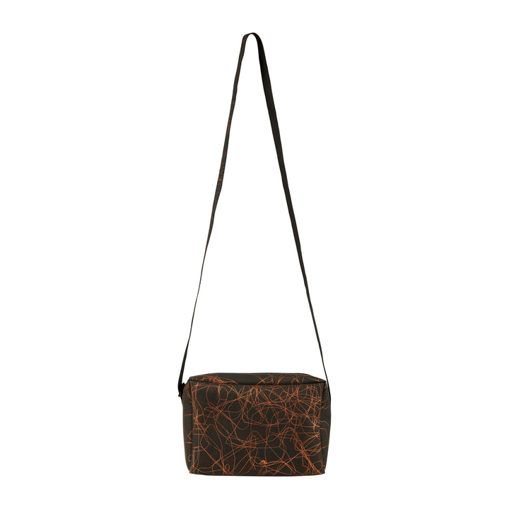 Small Zip Bag Strap Metallic Threads Bronze on Black, Bags, Ileana Makri