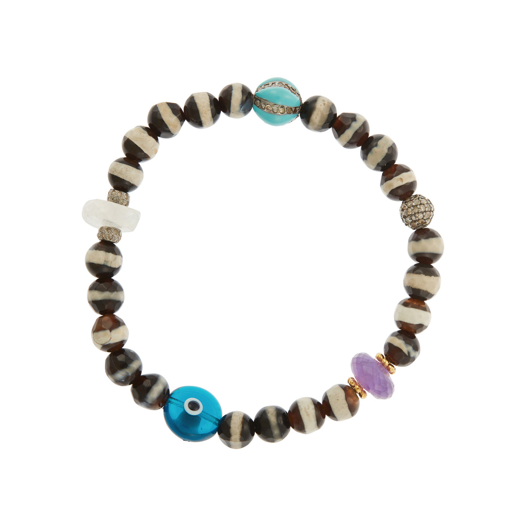 Black Agate Stripe Bracelet 85