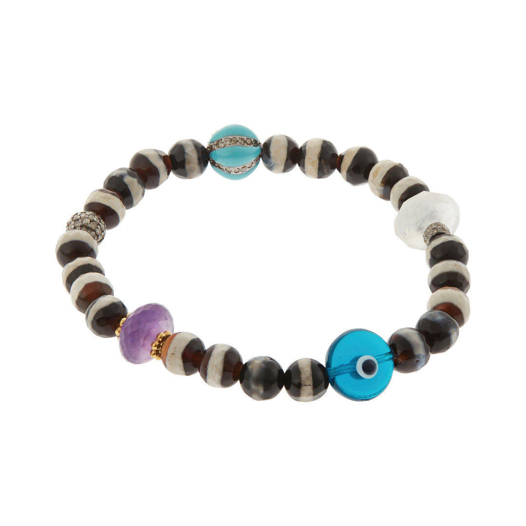 Black Agate Stripe Bracelet 85