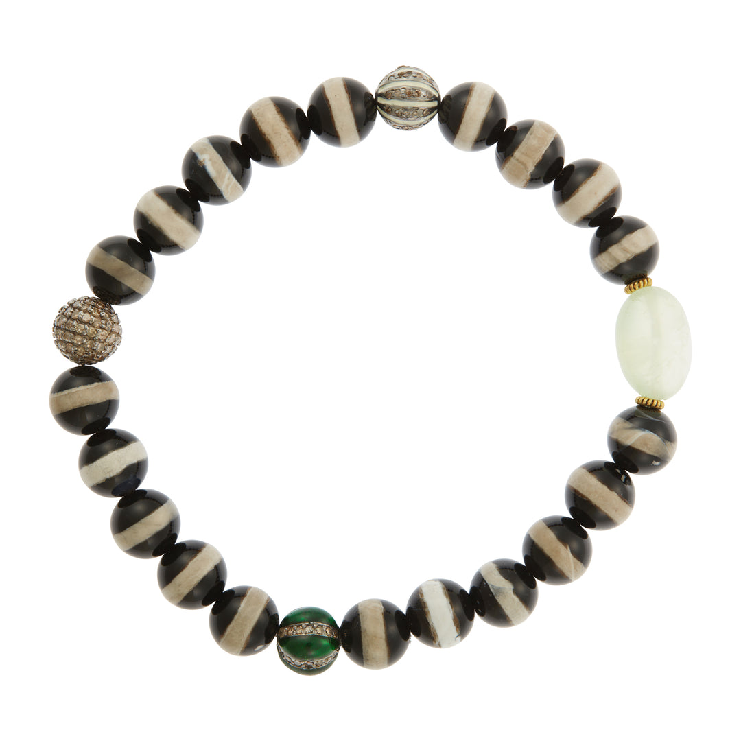 Black Agate Stripe Bracelet 105