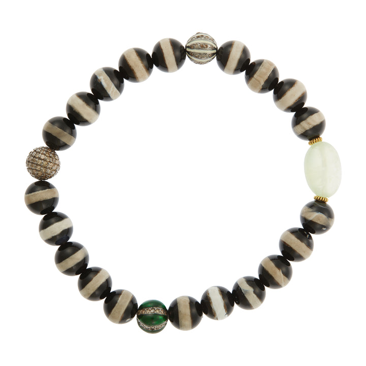 Black Agate Stripe Bracelet 105
