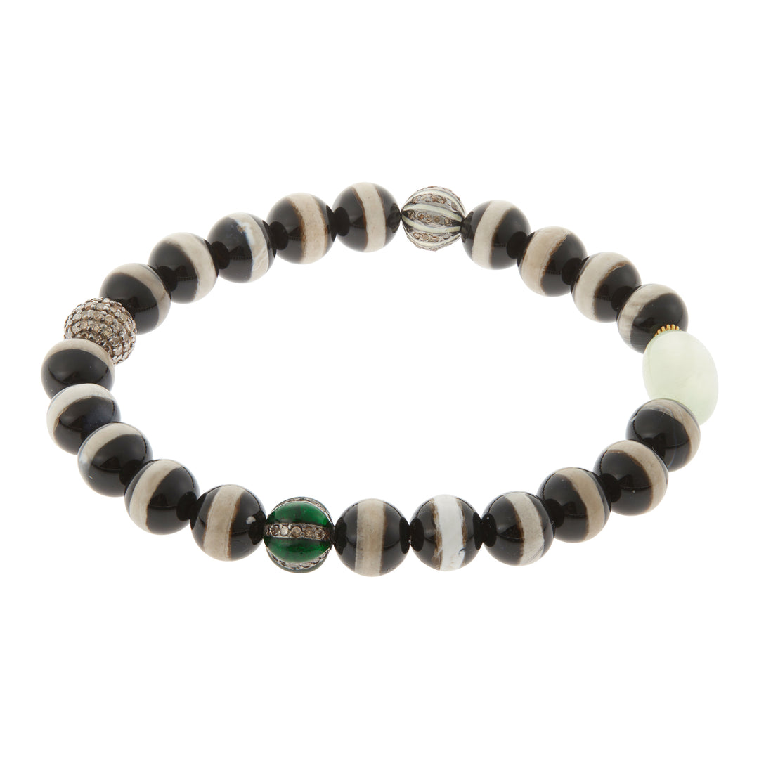 Black Agate Stripe Bracelet 105