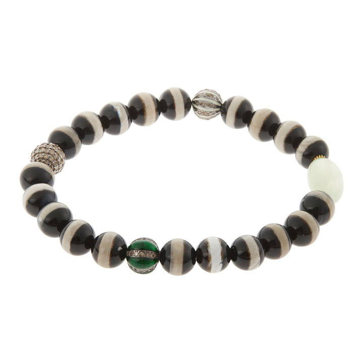 Black Agate Stripe Bracelet 105