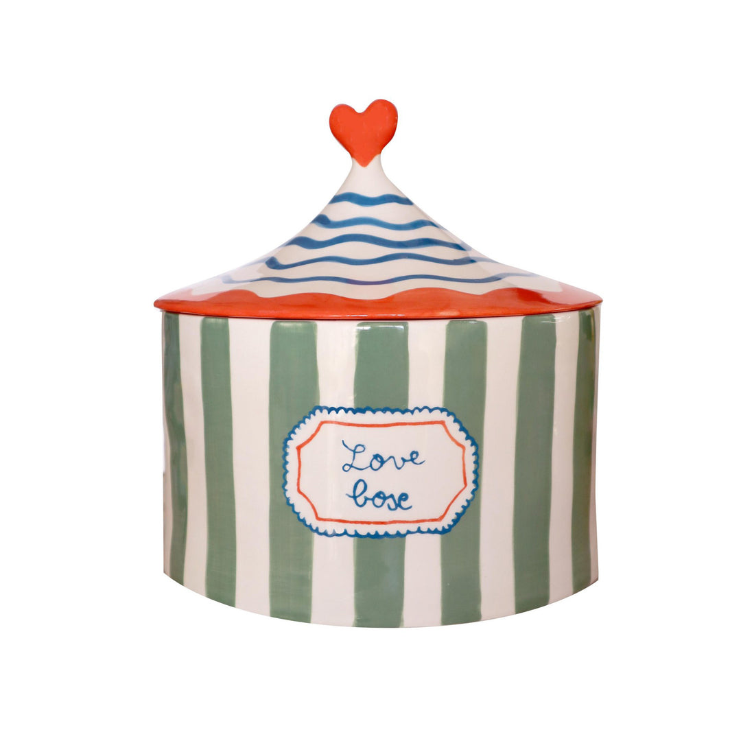 Love Box Khaki Stripes & Orange, Home and Decor, Ileana Makri