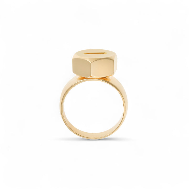 18k Gold Slot Head Screw Ring