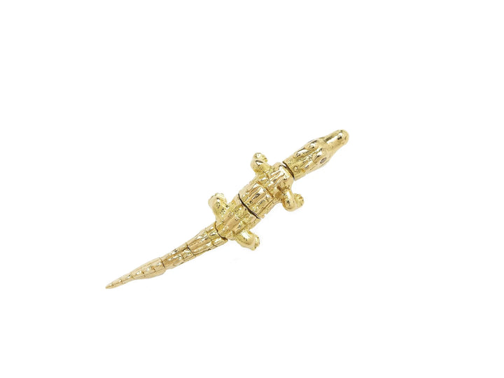 Alligator Yellow Gold Convertible Stud Earring, Earrings, Ileana Makri