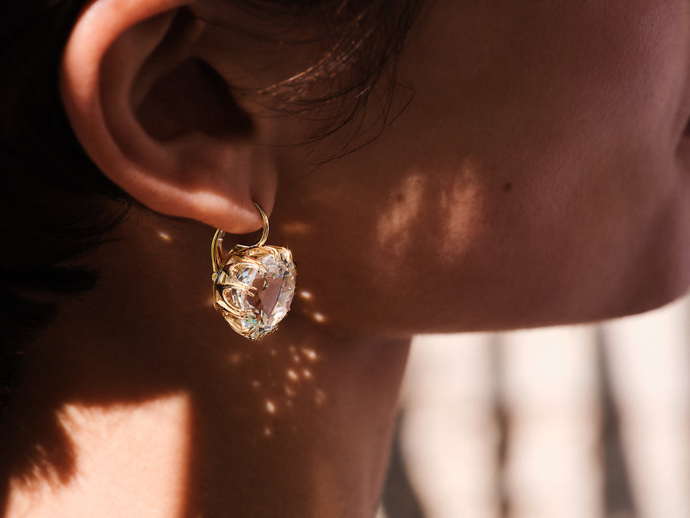 Medium Crown White Topaz, Earrings, Ileana Makri