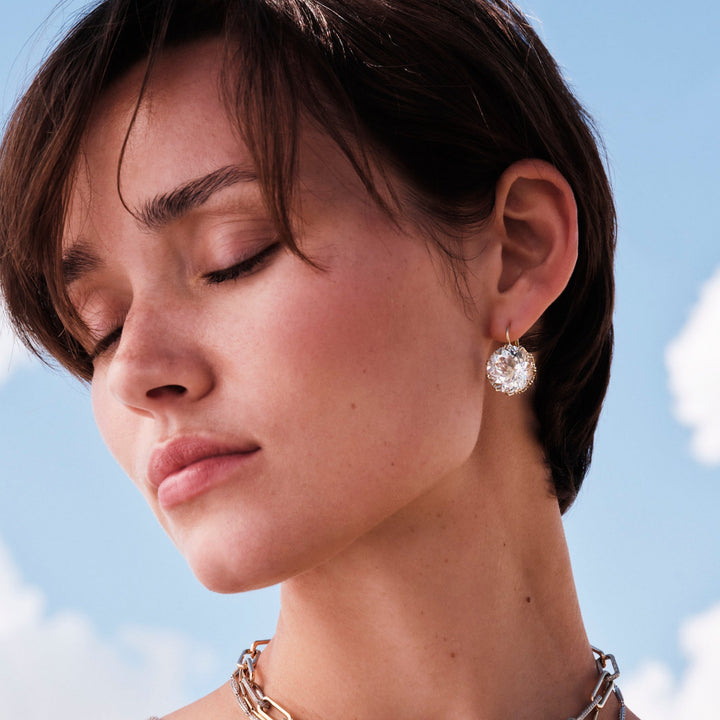 Medium Crown White Topaz, Earrings, Ileana Makri