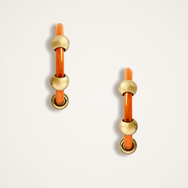 Studded Hoops Solid Orange, LDJ-Jewelry-Ear, Ileana Makri