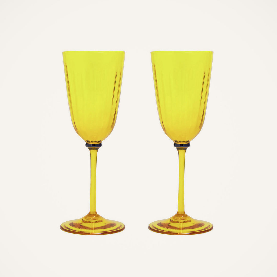 Wine Glasses Yellow Murano (Set of 2), Home and Decor, Ileana Makri