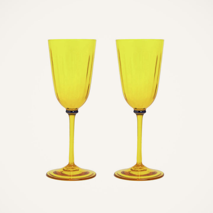 Wine Glasses Yellow Murano (Set of 2), Home and Decor, Ileana Makri