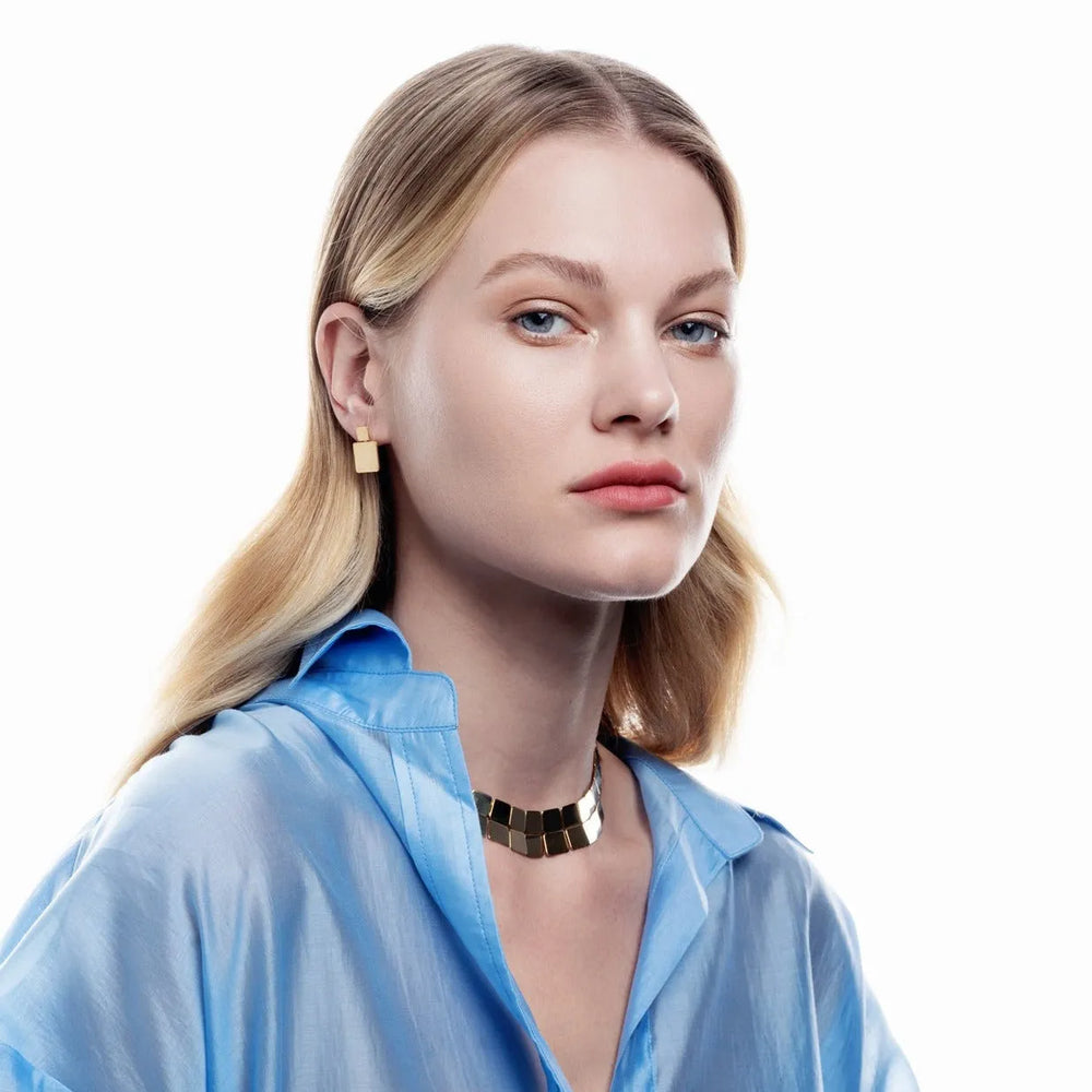 XLarge Tile Stud Earrings Y, Earrings, Ileana Makri