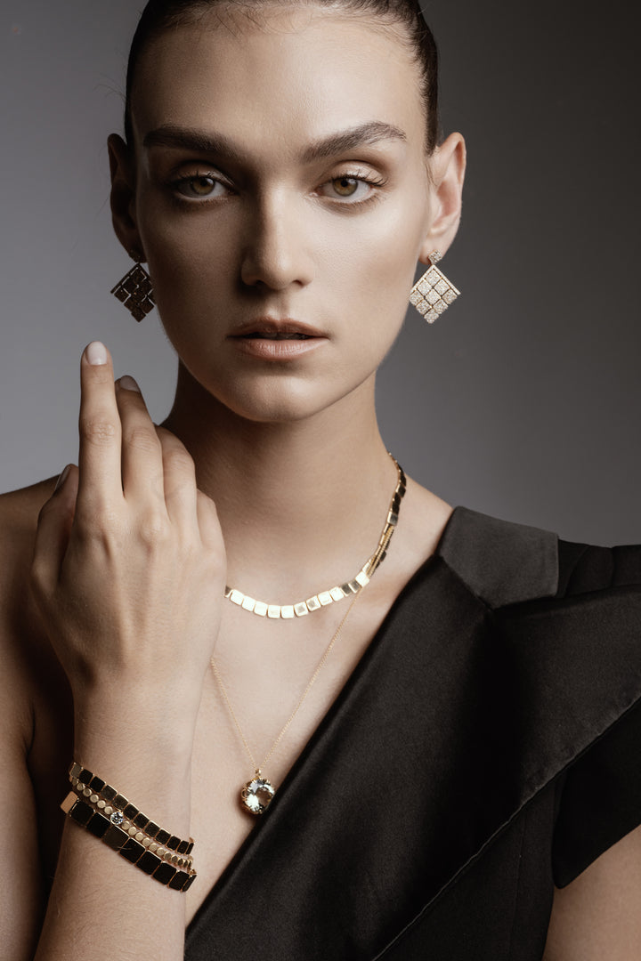 Single Diamond Ripple Bracelet Y-D - Ileana Makri