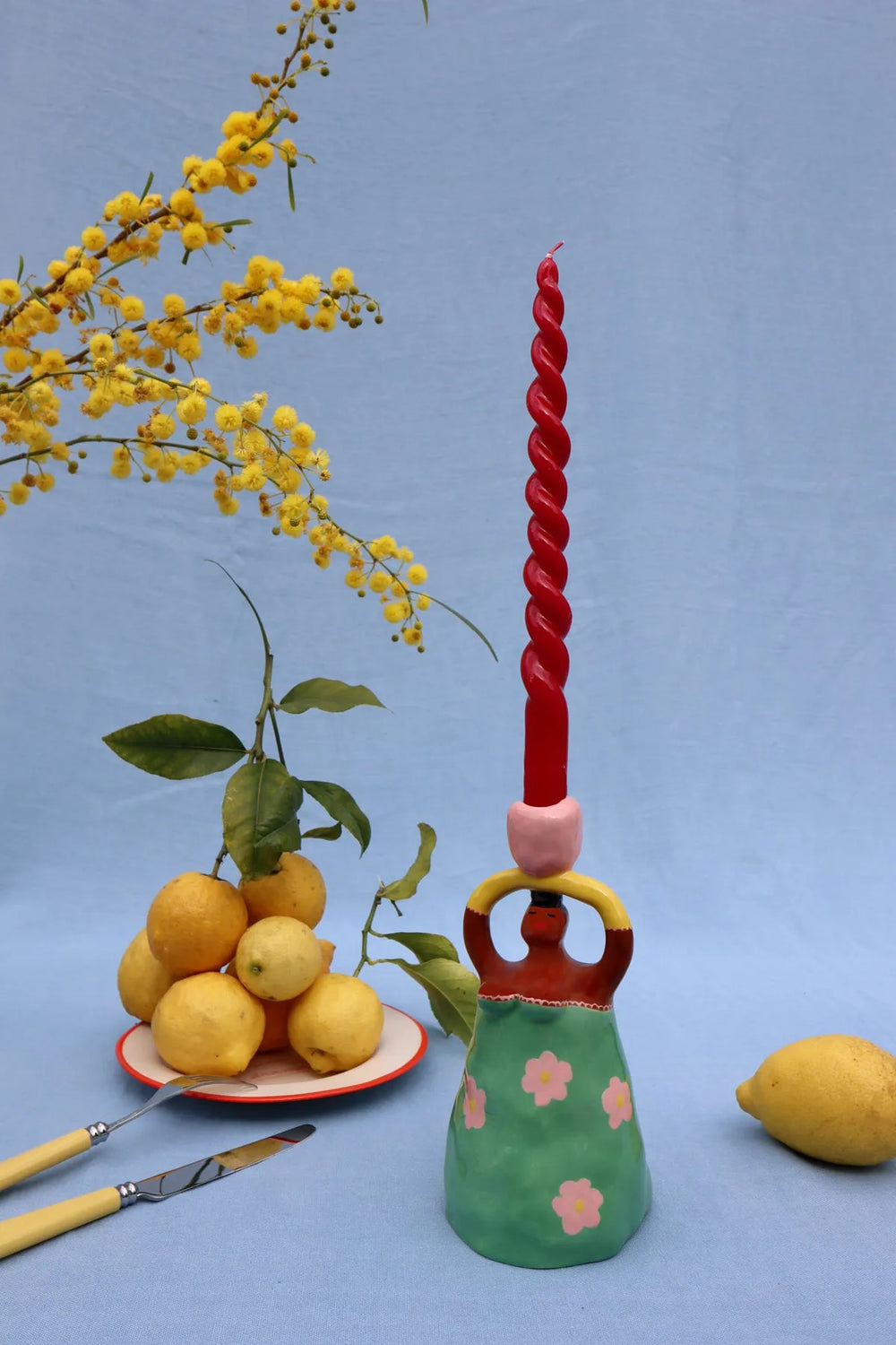 Nina Green Candleholder, Home and Decor, Ileana Makri