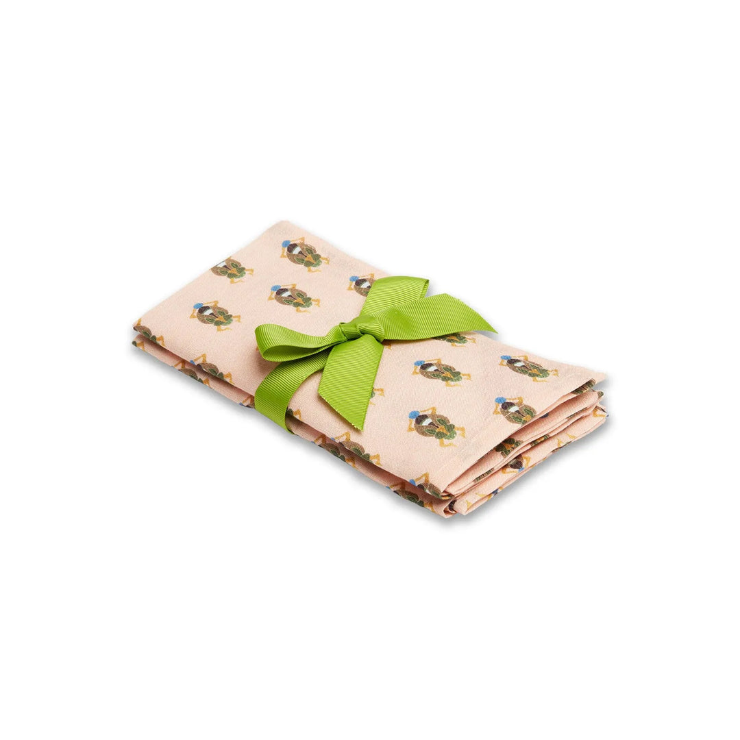 Dinner Napkins Pink Scarab (Set of 6) - Ileana Makri