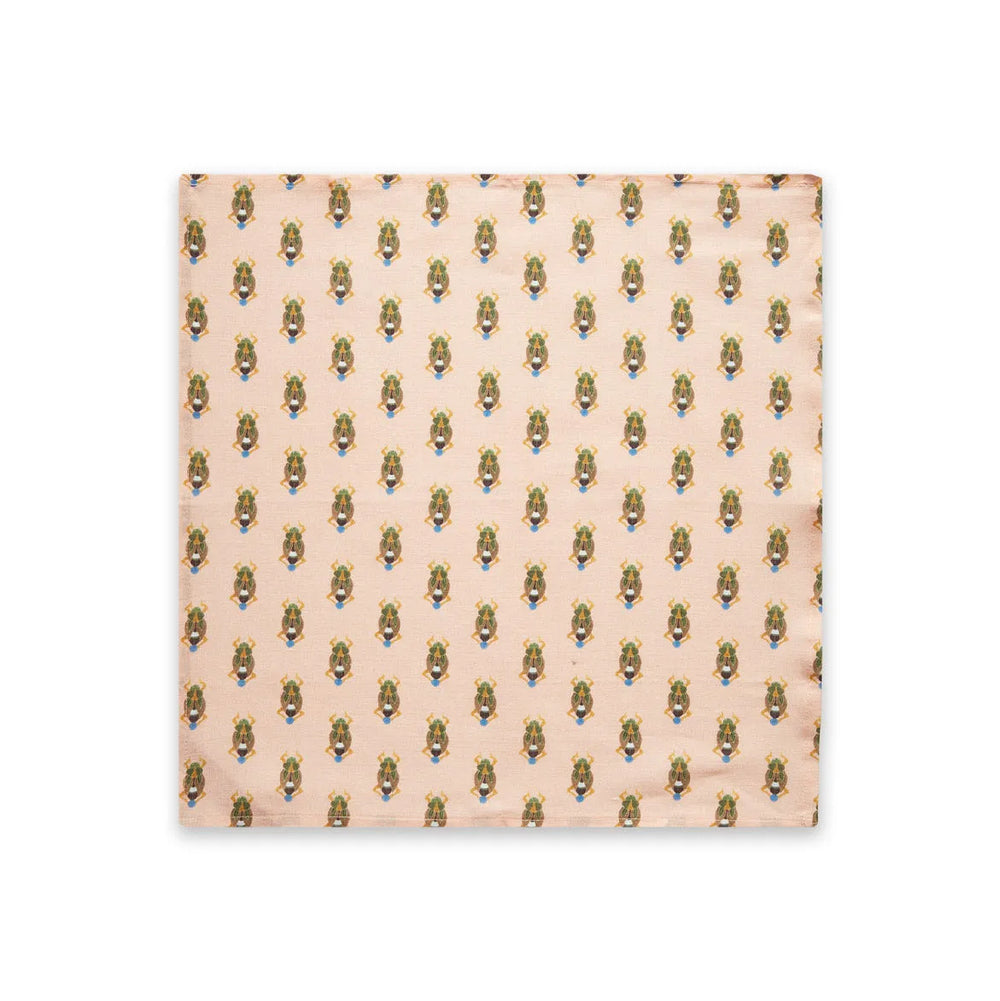 Dinner Napkins Pink Scarab (Set of 6) - Ileana Makri