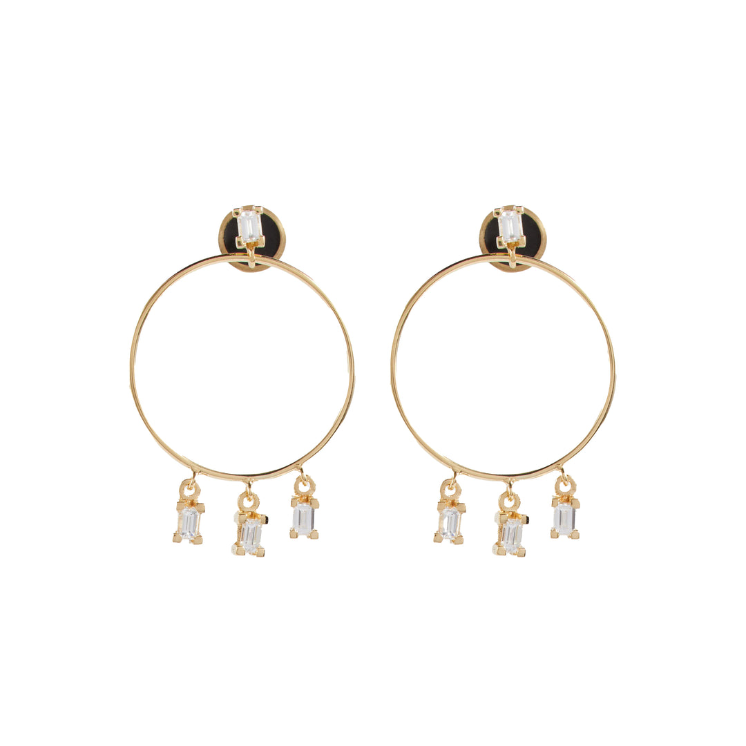Stud Hoop Baguette D-S, Earrings, Ileana Makri