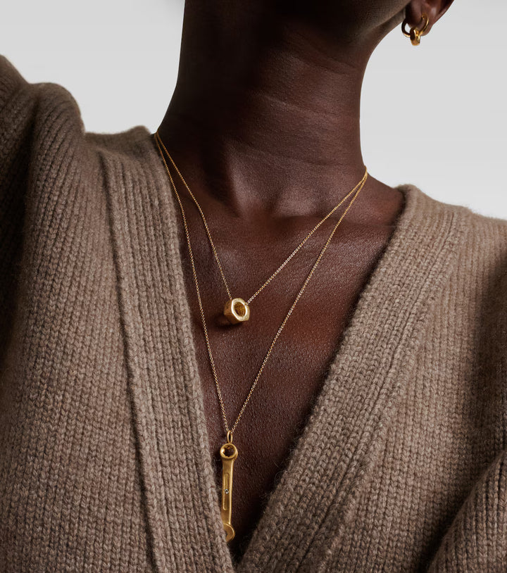 18k Gold Wrench Pendant