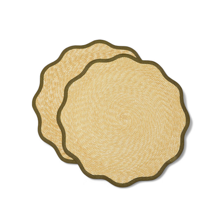 Straw Cloud Olive Placemats (Set of 2)