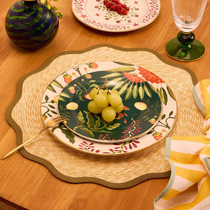 Straw Cloud Olive Placemats (Set of 2)