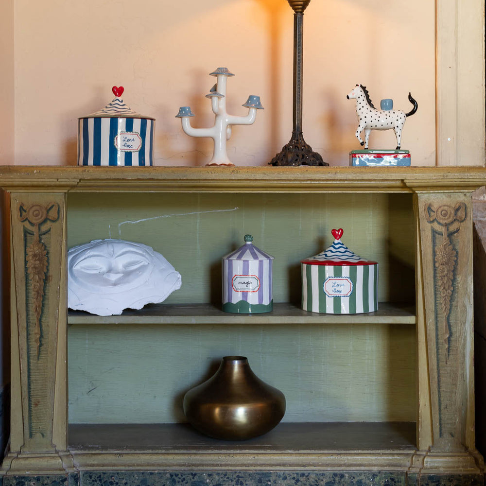 Love Box Khaki Stripes & Red, Home and Decor, Ileana Makri