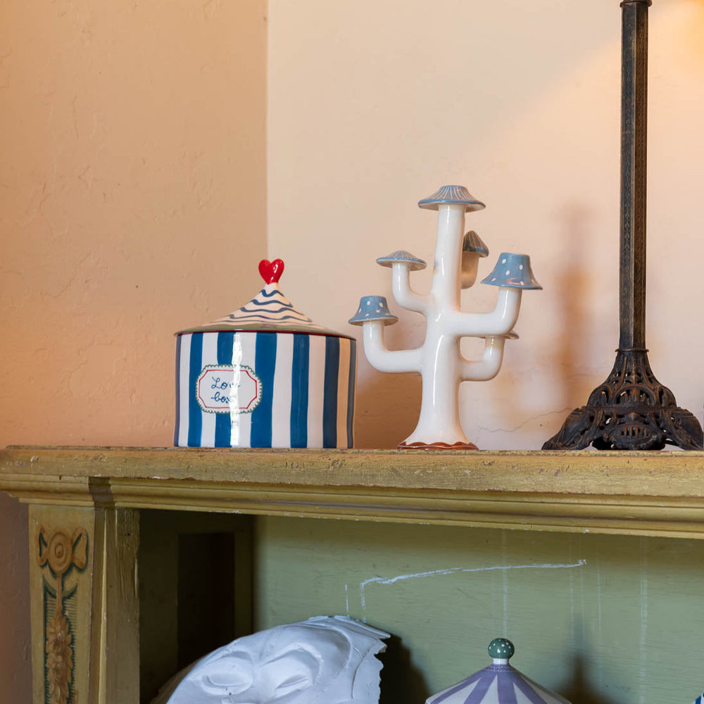 Love Box Blue Stripes & Khaki, Home and Decor, Ileana Makri